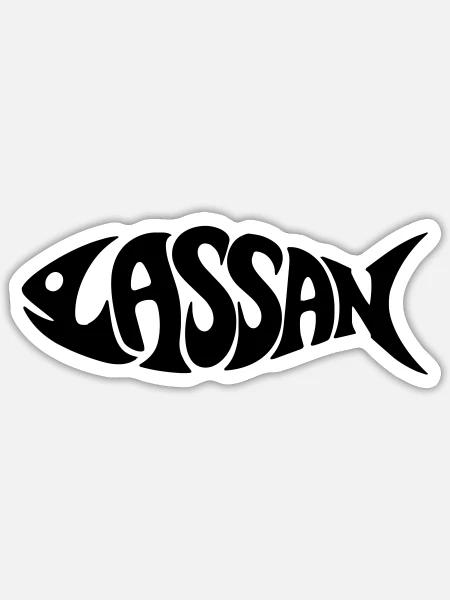 Lassan | Motiv Fisch - Sticker Größe S (10 x 10 cm) - Mattweiß