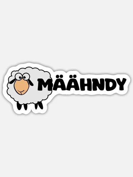 Määhndy - Mandy Namensshirt mit Schafnote - Sticker Größe S (10 x 10 cm) - Mattweiß