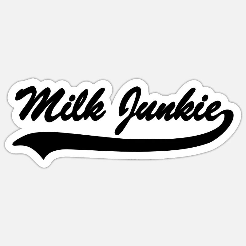 milk junkie - Sticker taille S (10 x 10 cm) - blanc mat