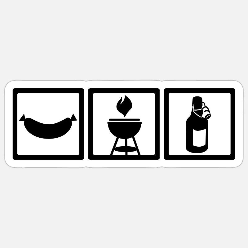 Grillen - Sticker Größe S (10 x 10 cm) - Mattweiß