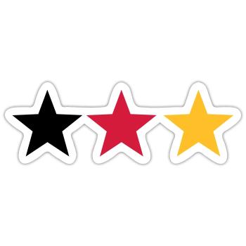 Schwarz rot gold - Sticker Größe S (10 x 10 cm) - Mattweiß - Vorne