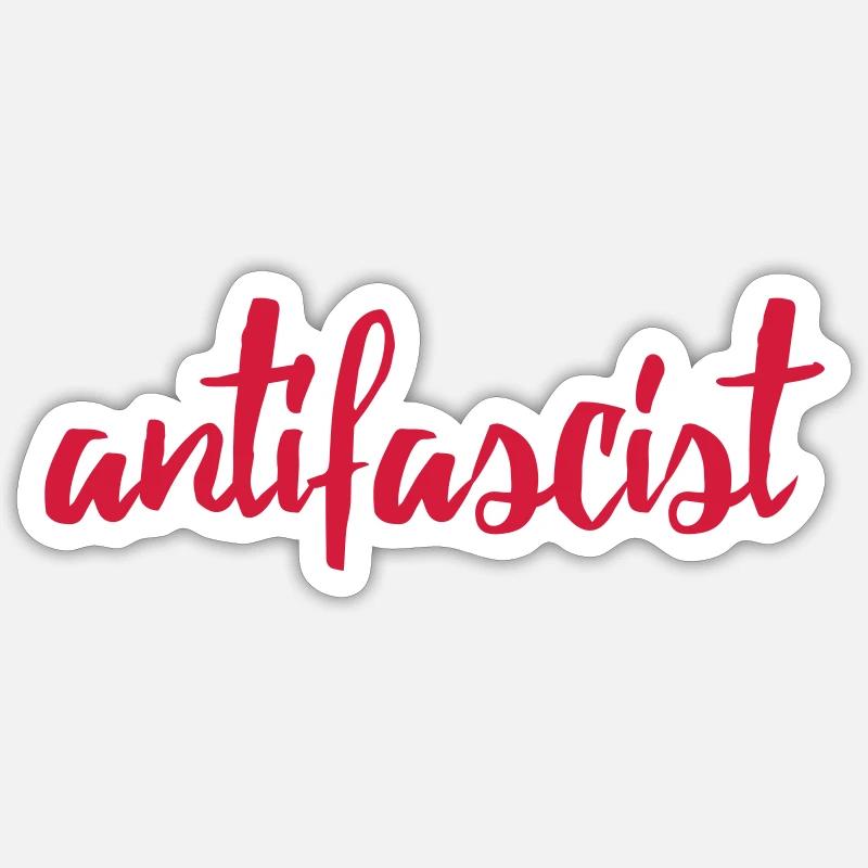 antifascist red - Sticker size S (10 x 10 cm) - white matte
