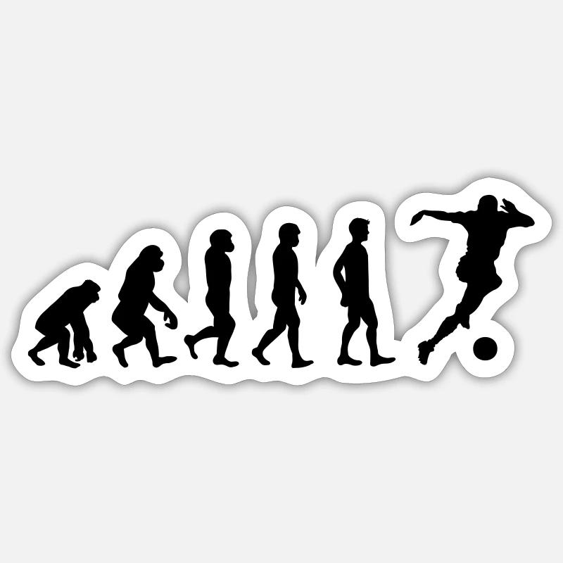 Fussballer Evolution Sticker Größe S (10 x 10 cm)