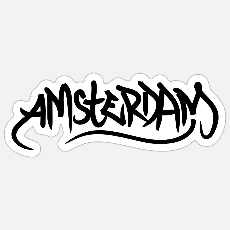 Amsterdam - Sticker size S (10 x 10 cm) - white matte