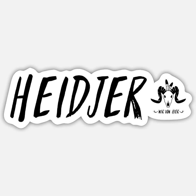 Heidjer - Sticker Größe S (10 x 10 cm) - Mattweiß