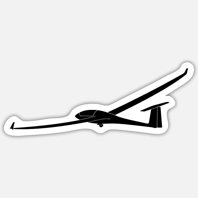 planeur Ventus - Sticker taille S (10 x 10 cm) - blanc mat