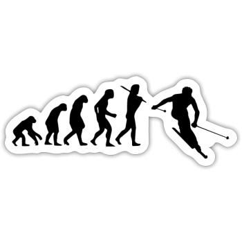 Ski skier skiing christmas gift - Sticker size S (10 x 10 cm) - white matte - Front