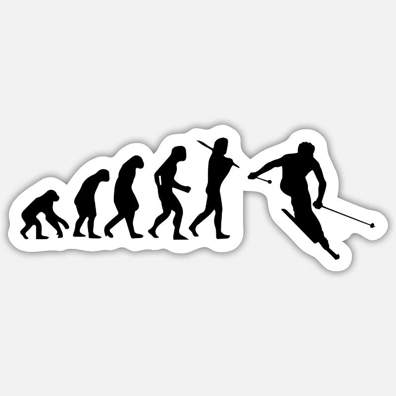 skieur de ski de ski cadeau de Noël Sticker taille S (10 x 10 cm)