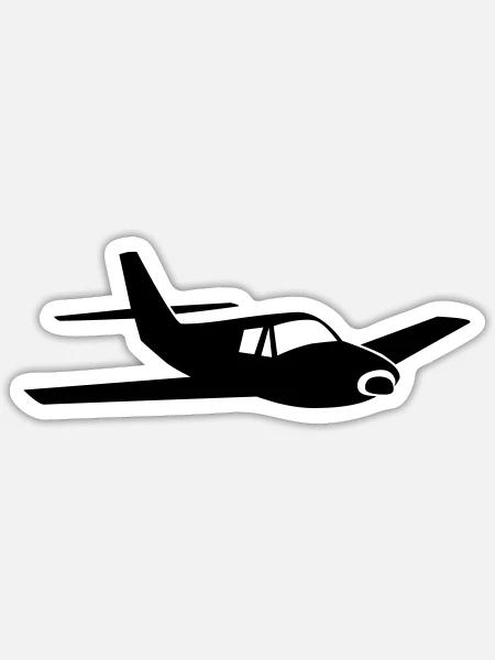 Avion avion avion - Sticker taille S (10 x 10 cm) - blanc mat