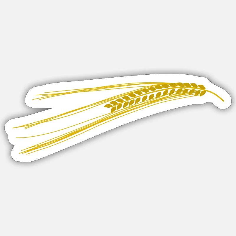 getreide corn cereal wheat weizen veggie gemuese v - Sticker Größe S (10 x 10 cm) - Mattweiß