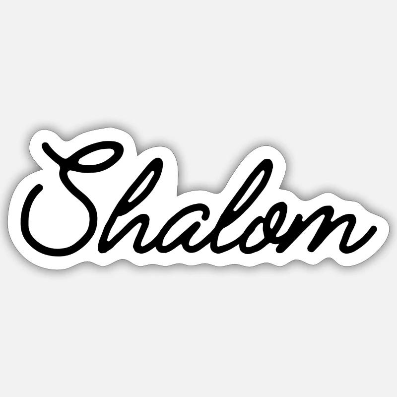 Shalom - Sticker taille S (10 x 10 cm) - blanc mat