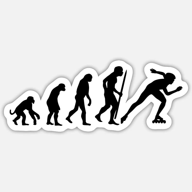 Evolution of inline speed skating Sticker Größe S (10 x 10 cm)
