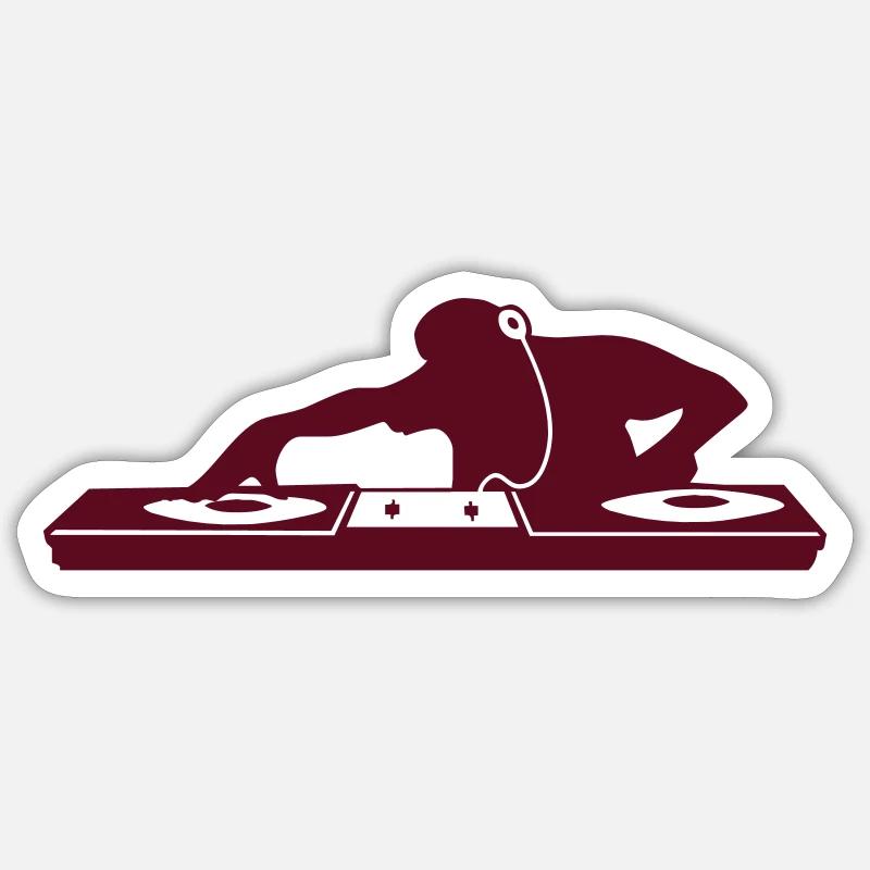 dj - Sticker size S (10 x 10 cm) - white matte