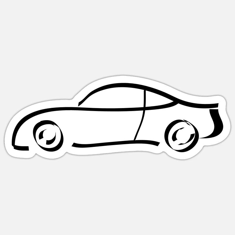 voiture - Sticker taille S (10 x 10 cm) - blanc mat