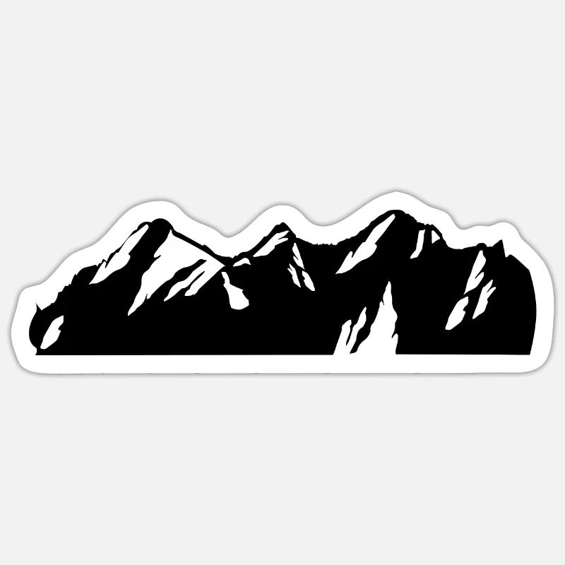 Monts Dachstein - Sticker taille S (10 x 10 cm) - blanc mat