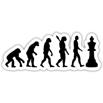 Schach - Sticker Größe S (10 x 10 cm) - Mattweiß - Vorne