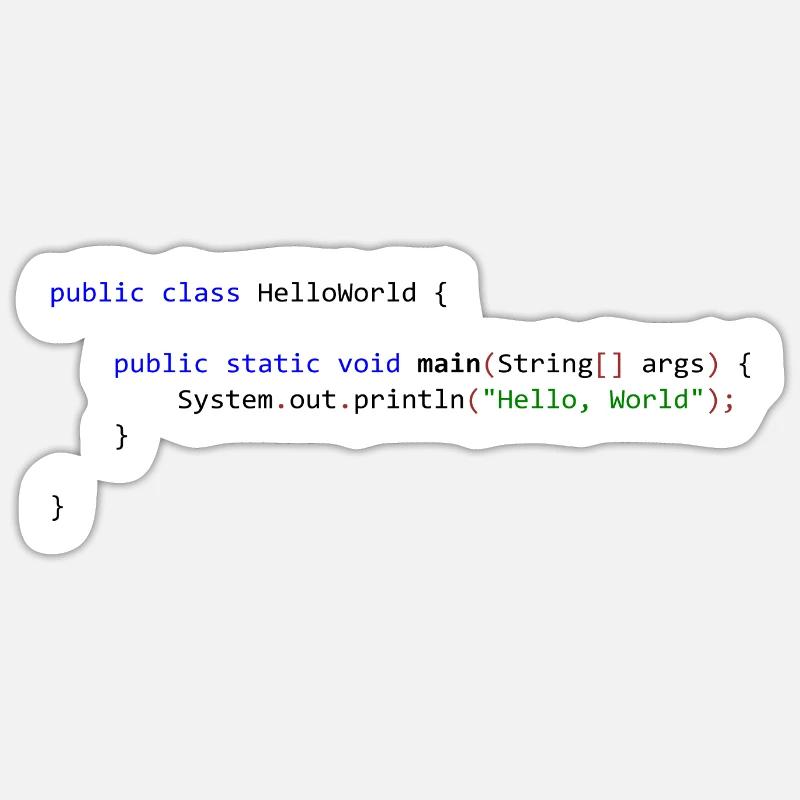 Hello World in Java Sticker size S (10 x 10 cm)