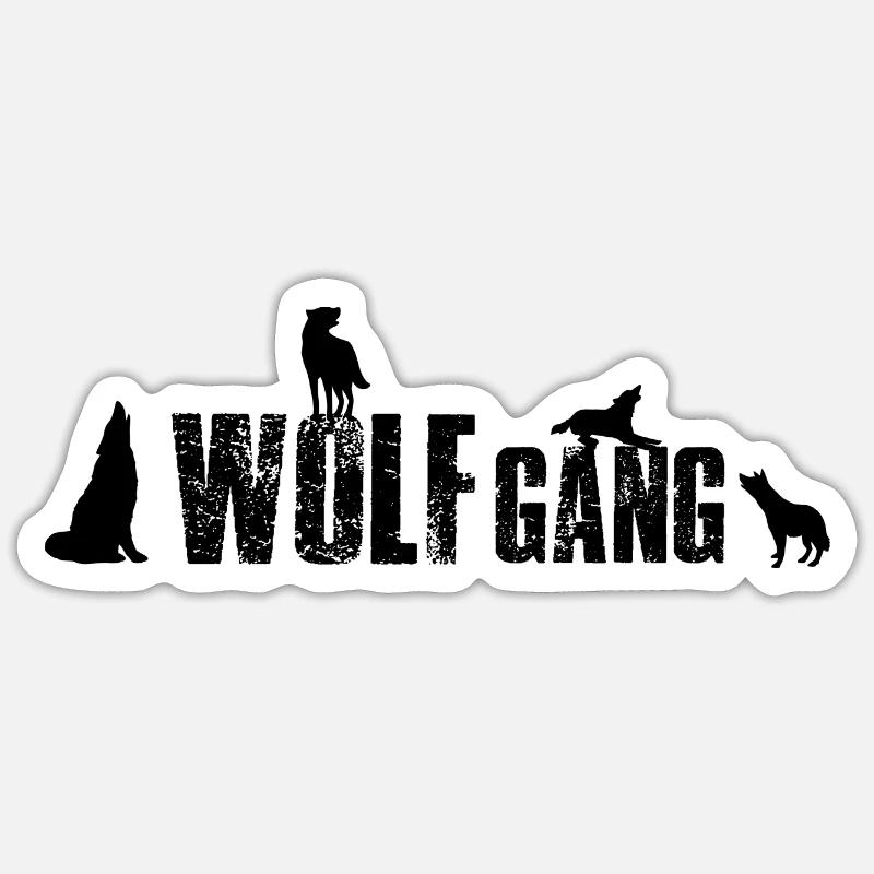 Wolfgang- Wolf Gang 1 Name oder Tiergruppe? Sticker Größe S (10 x 10 cm)