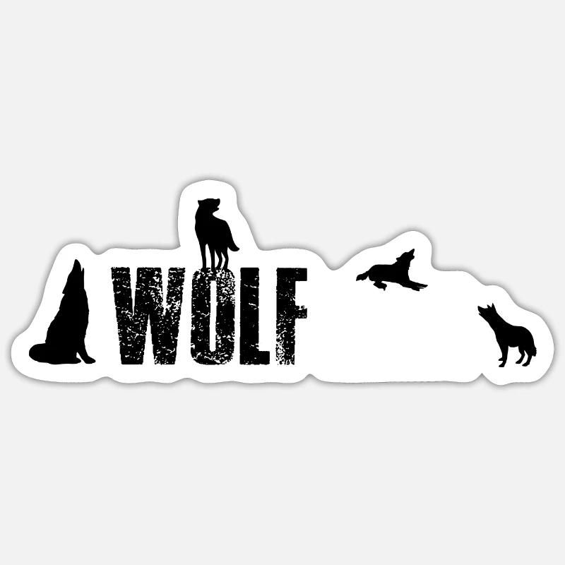 Wolfgang- Wolf Gang 3 Name oder Tiergruppe? - Sticker Größe S (10 x 10 cm) - Mattweiß