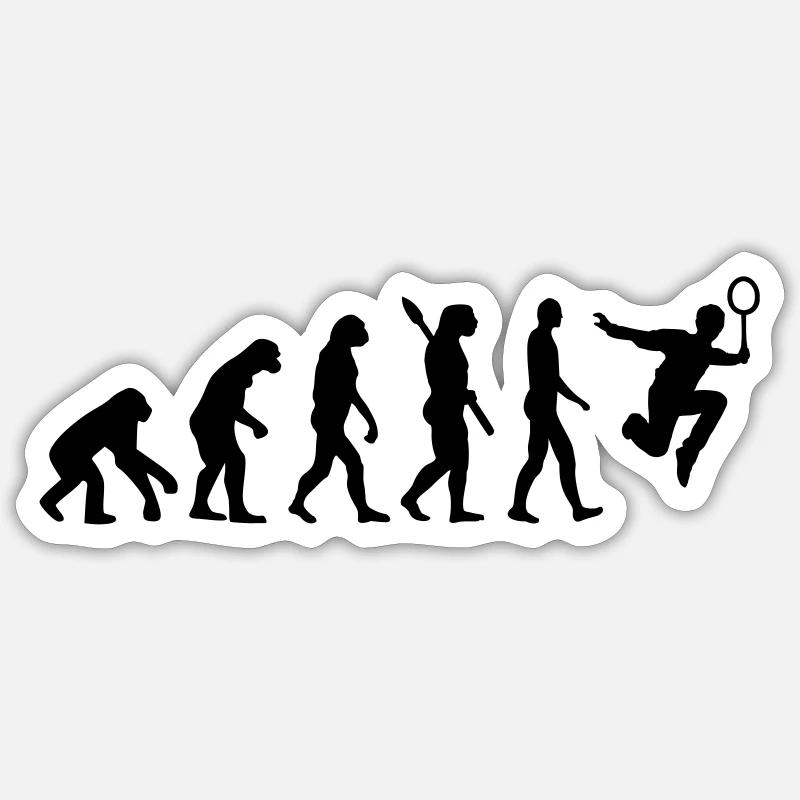 Evolution Badminton - Sticker size S (10 x 10 cm) - white matte