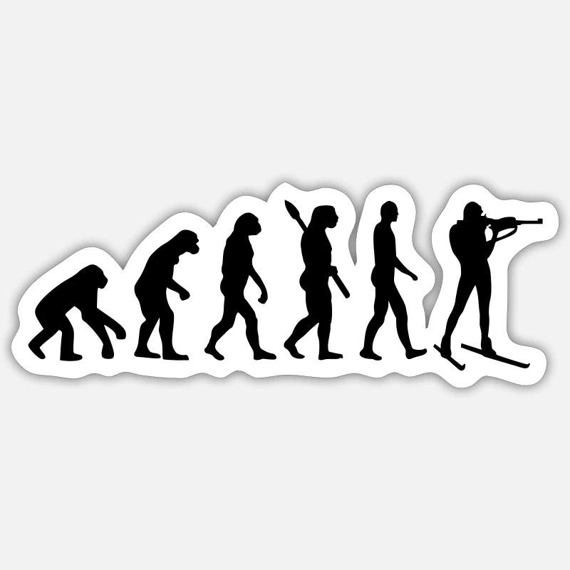 Evolution Biathlon - Sticker Größe S (10 x 10 cm) - Mattweiß