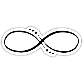 Unendlichkeitssymbol Infinity Unendlichkeit Symbol - Sticker Größe S (10 x 10 cm) - Mattweiß - Vorne