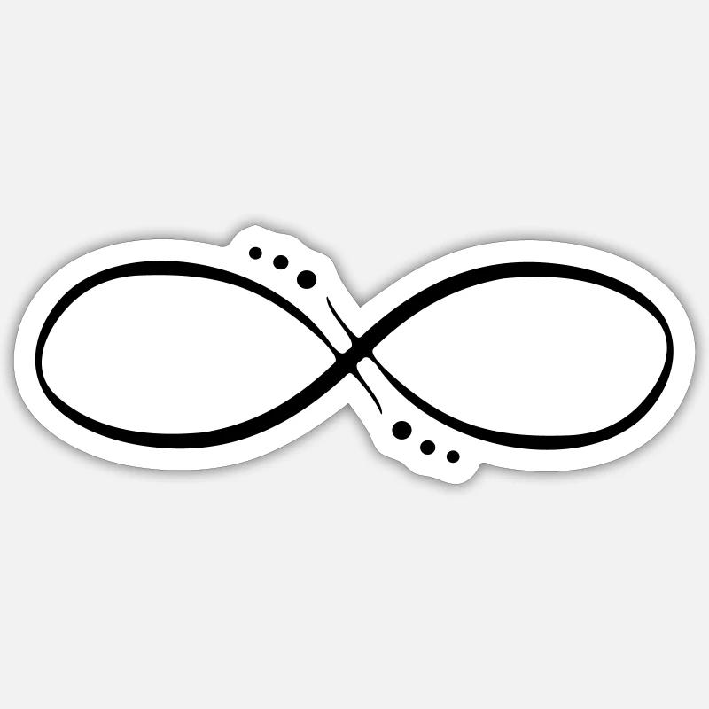 Unendlichkeitssymbol Infinity Unendlichkeit Symbol - Sticker Größe S (10 x 10 cm) - Mattweiß