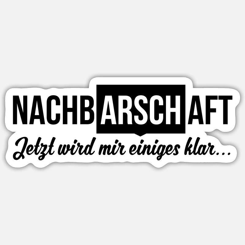 NachbARSCHaft - Maintenant, je réalise certaines choses... - Sticker taille S (10 x 10 cm) - blanc mat