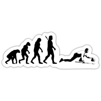 Curling - Eisstockschießen - Sticker Größe S (10 x 10 cm) - Mattweiß - Vorne
