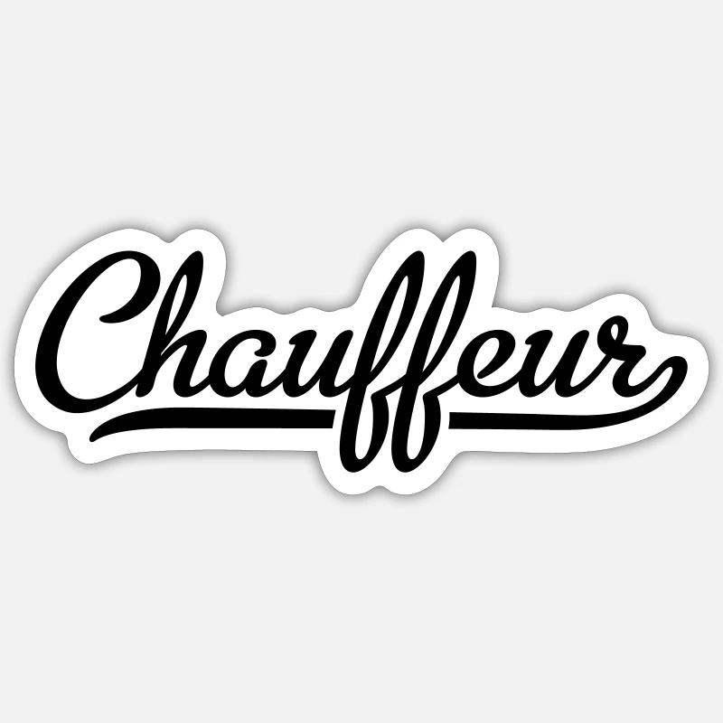 Chauffeur - Sticker Größe S (10 x 10 cm) - Mattweiß