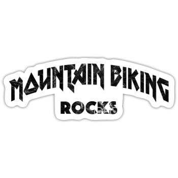 Mountainbike Heavy Metal mountain biking rocks - Sticker Größe S (10 x 10 cm) - Mattweiß - Vorne