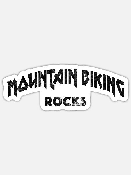 Mountainbike Heavy Metal mountain biking rocks - Sticker Größe S (10 x 10 cm) - Mattweiß