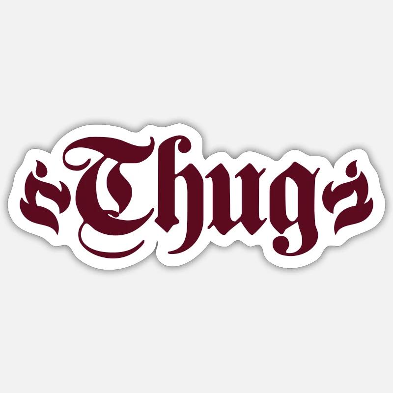 thug - Sticker taille S (10 x 10 cm) - blanc mat