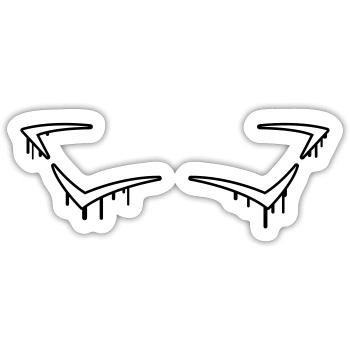 Graffiti Frame - Sticker Größe S (10 x 10 cm) - Mattweiß - Vorne