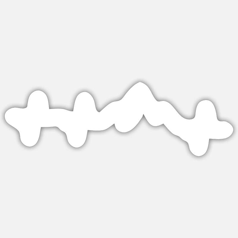 Lebenslinie Berge - Sticker Größe S (10 x 10 cm) - Mattweiß