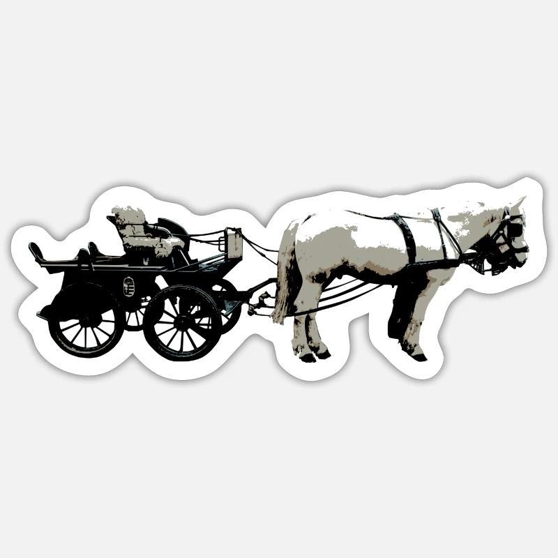 Calèche - Sticker taille S (10 x 10 cm) - blanc mat
