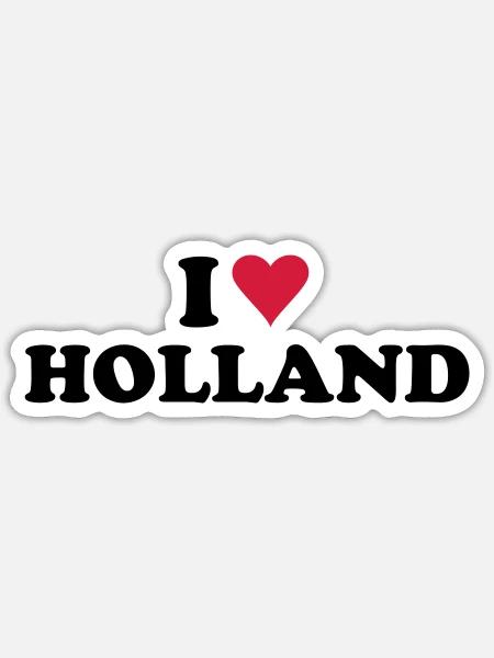 I Love Holland - Sticker maat S (10 x 10 cm) - mat wit