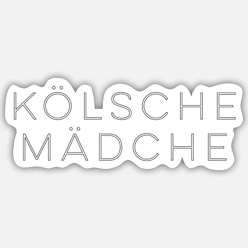 Fille de Cologne - Sticker taille S (10 x 10 cm) - blanc mat