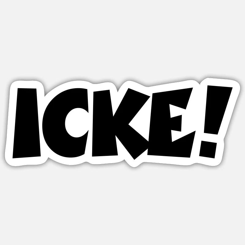 Lustige Berlinsprüche: ICKE! - Sticker Größe S (10 x 10 cm) - Mattweiß