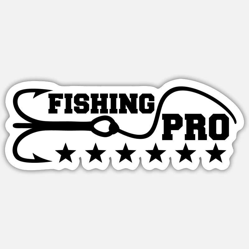 Fishing Pro - Sticker Größe S (10 x 10 cm) - Mattweiß