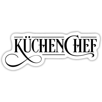 Cuisinier - Sticker taille S (10 x 10 cm) - blanc mat - Devant