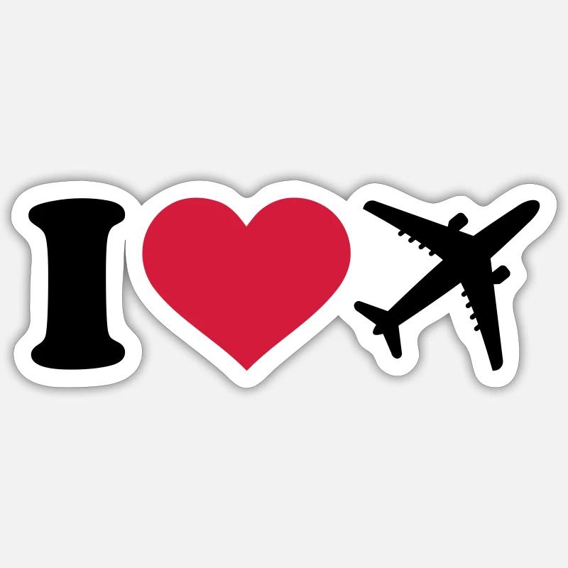 Flugzeug - Sticker Größe S (10 x 10 cm) - Mattweiß