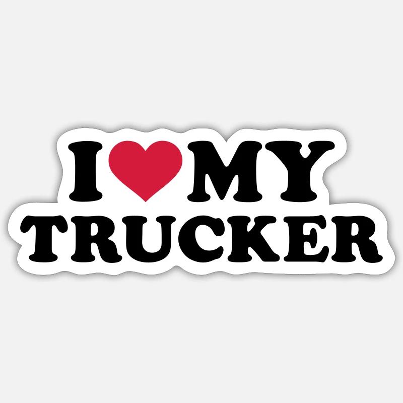 Trucker - Sticker Größe S (10 x 10 cm) - Mattweiß