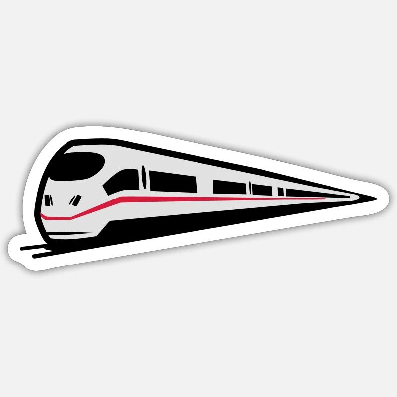 Zug Eisenbahn ice - Sticker Größe S (10 x 10 cm) - Mattweiß