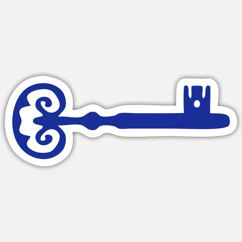 cle clef clé - Sticker taille S (10 x 10 cm) - blanc mat