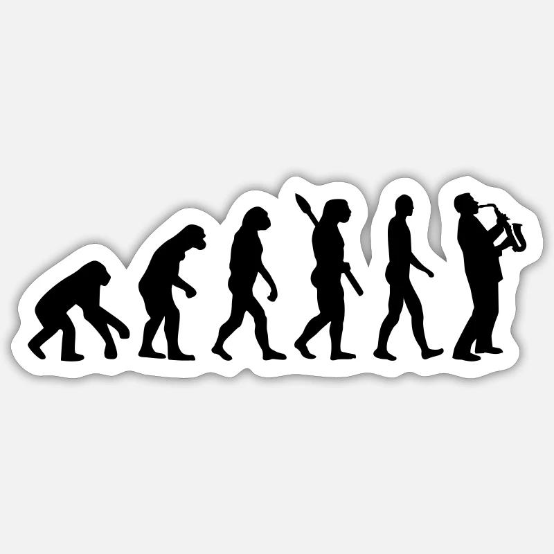 Saxophon - Sticker Größe S (10 x 10 cm) - Mattweiß