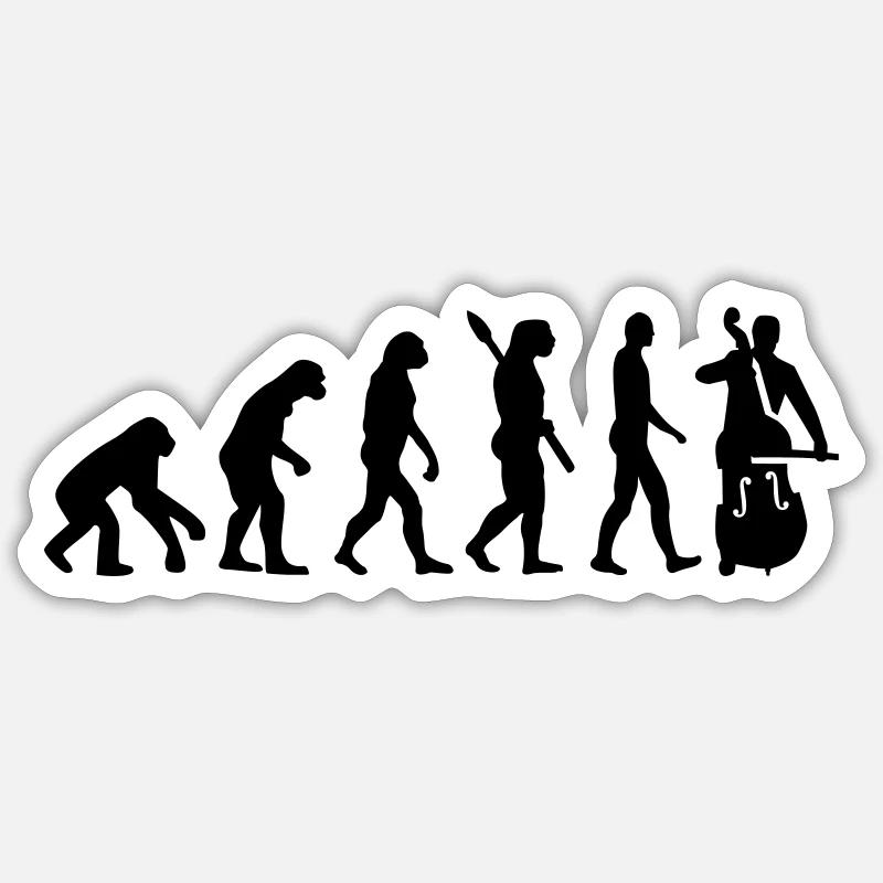 Kontrabass - Sticker Größe S (10 x 10 cm) - Mattweiß