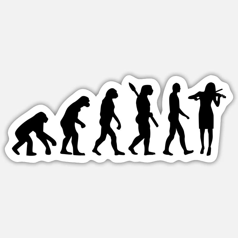 Evolution Violin Fiddle Sticker size S (10 x 10 cm)