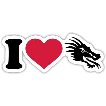 I love dragons - Sticker size S (10 x 10 cm) - white matte - Front