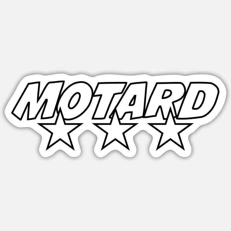 Motard - Sticker taille S (10 x 10 cm) - blanc mat